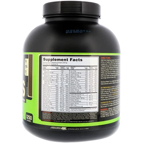 OPTIMUM NUTRITION Serious Mass Protein Powder Gainer.